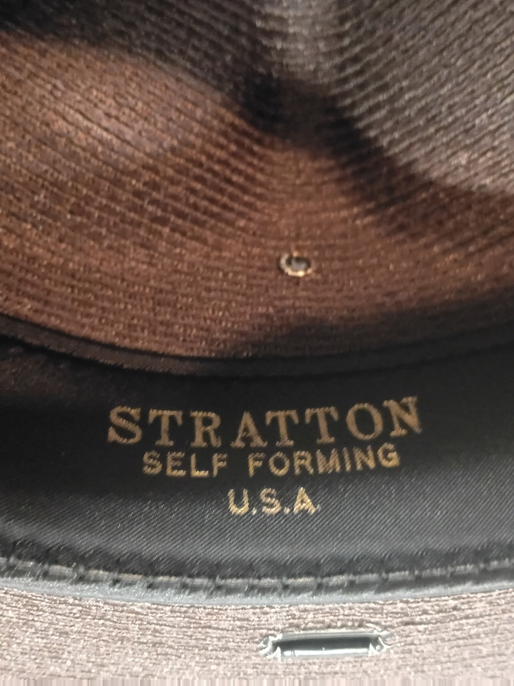 Vintage "Stratton Self Form U.S.A" Dark Brown Straw Hat Size 6 3/4 - Picture 5 of 9